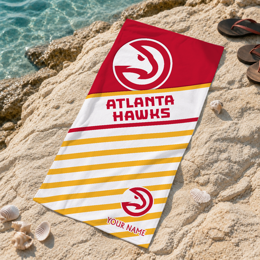 ELITE EDITION - NEW CUSTOMIZED AHA ATLANTA HAWKS BEACH TOWEL FOR FAN - NBA17