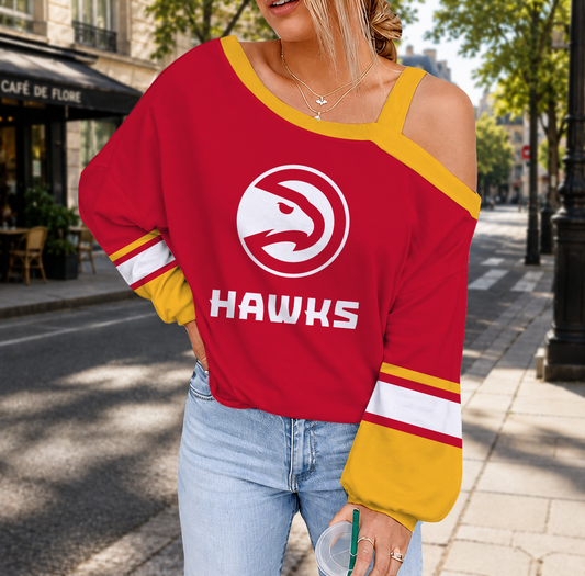 VIRAL EDITION - NEW CUSTOMIZED NBA17 AHA ATLANTA HAWKS DROP SHOULDER SWEATSHIRT