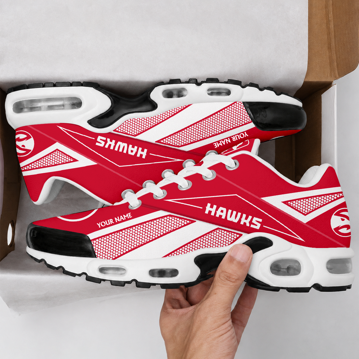 VIRAL EDITION - NEW CUSTOMIZED NBA17 AHA ATLANTA HAWKS AIR MAX PLUS SNEAKERS
