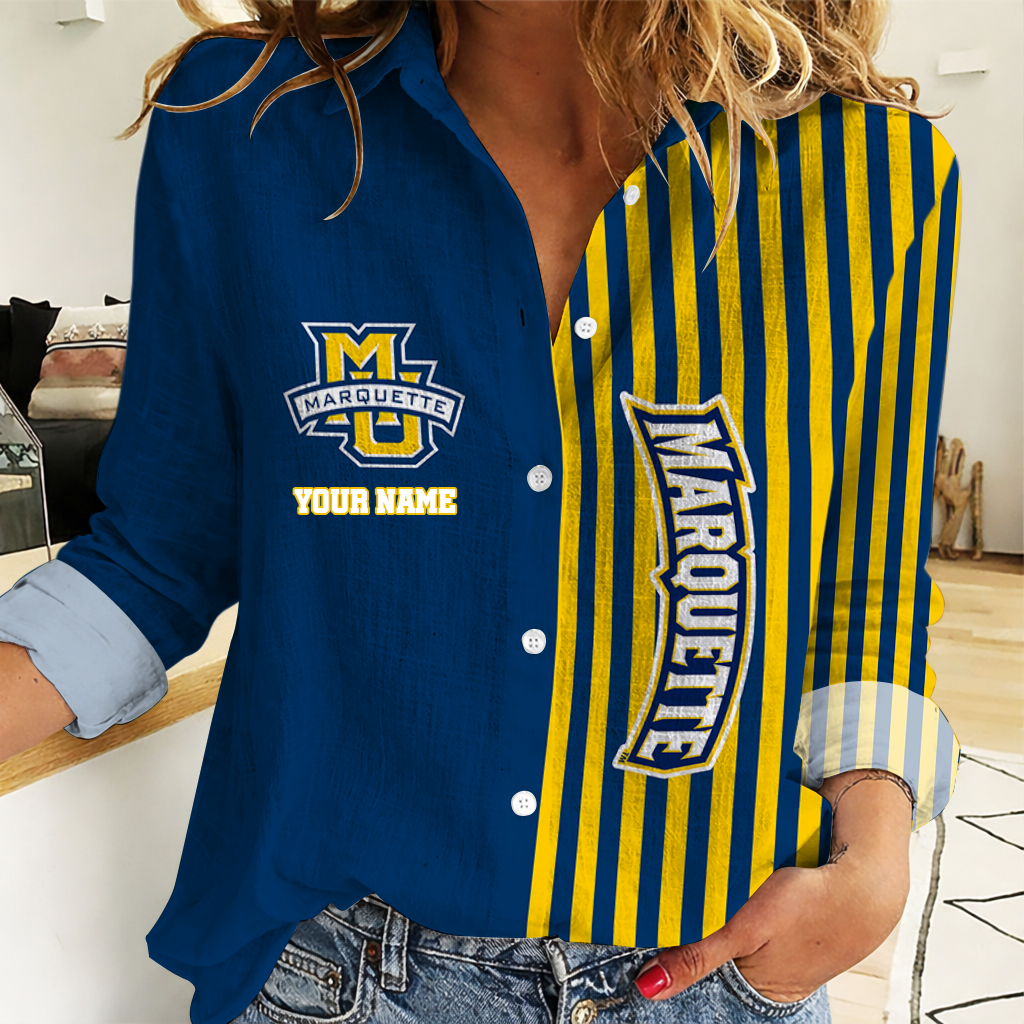 HOT DEAL - NEW CUSTOMIZED MGE MA GOLDEN EAGLES WOMEN CASUAL SHIRT FOR FAN | NCAA MAM17