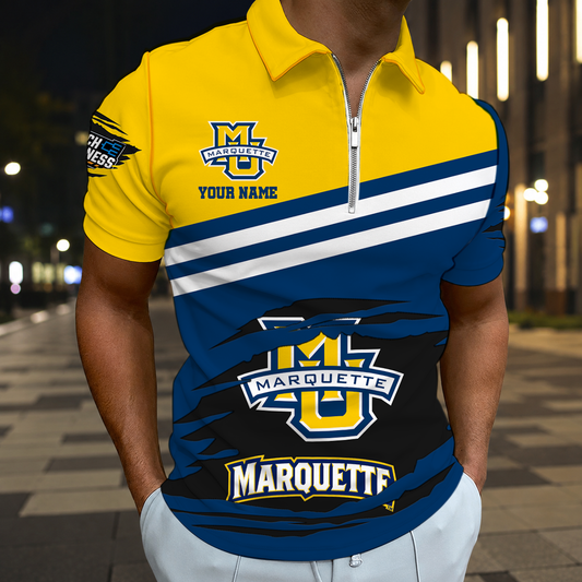 VIRAL EDITION - NEW CUSTOMIZED NCAA MAM17 MGE MARQUETTE GOLDEN EAGLES T-SHIRT, POLO SHIRT, ZIP POLO SHIRT, SWEATSHIRT, HOODIE & ZIP HOODIE
