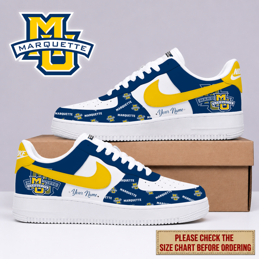 MEGA SALE - NEW CUSTOMIZED MGE MARQUETTE GOLDEN EAGLES AF1 SHOES - NCAA MAM17