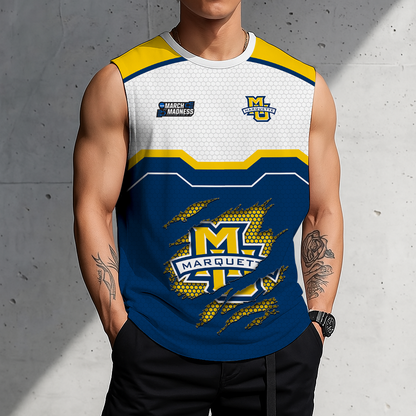 HOT DEAL - NEW CUSTOMIZED NCAA MAM17 MGE MARQUETTE GOLDEN EAGLES MEN'S GYM SHIRT