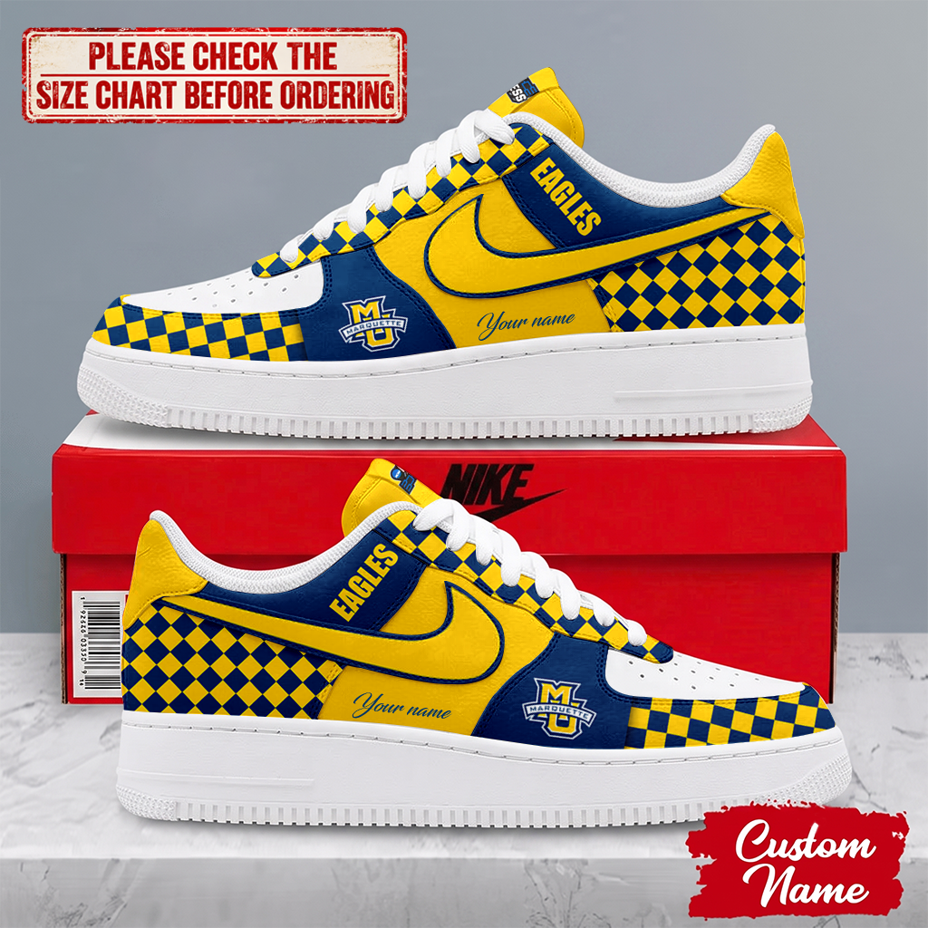 MEGA SALE - NEW CUSTOMIZED NCAA MAM17 MGE MARQUETTE GOLDEN EAGLES AF1 SHOES
