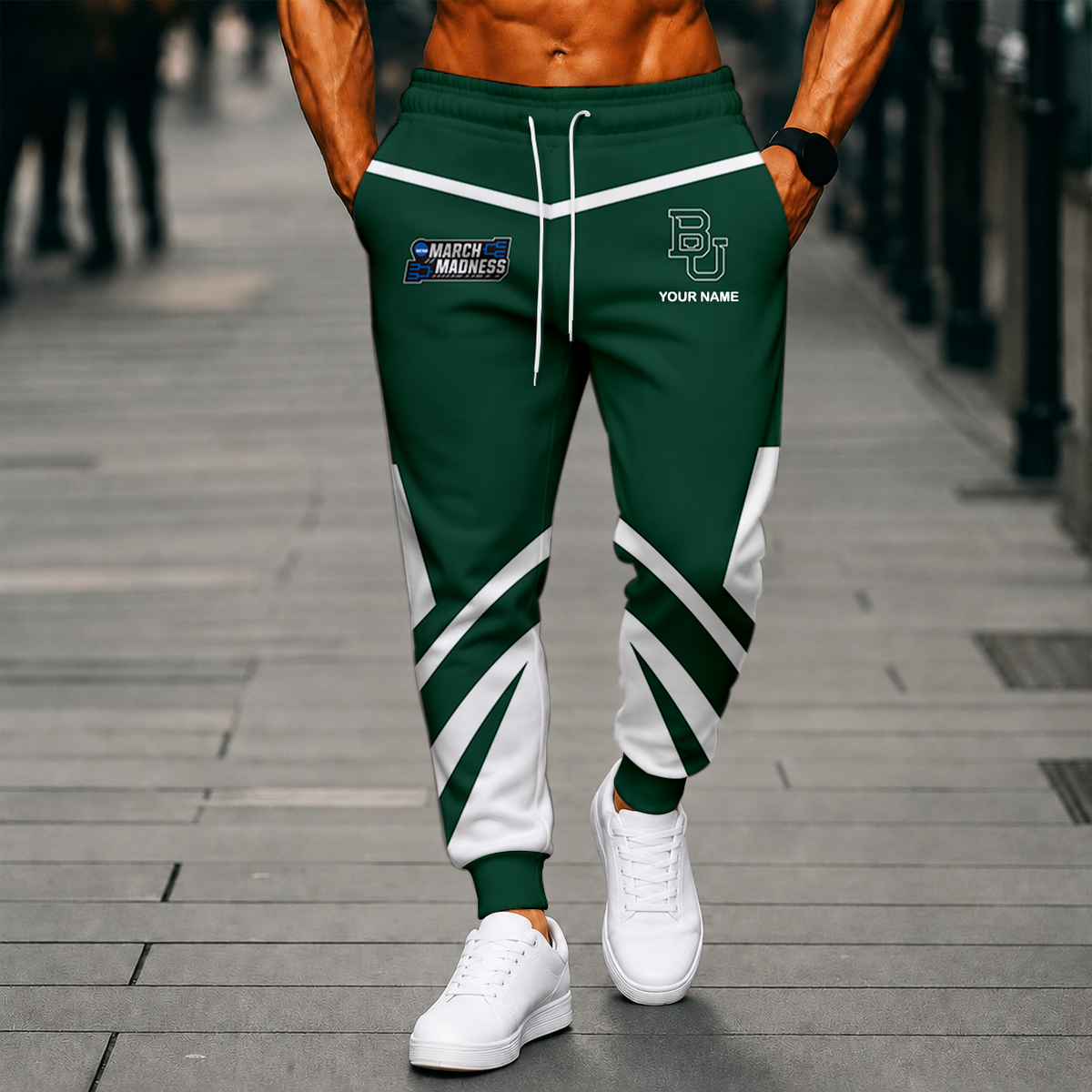 VIRAL EDITION - NEW CUSTOMIZED NCAA MAM18 BAB BAYLOR BEARS SWEATPANTS
