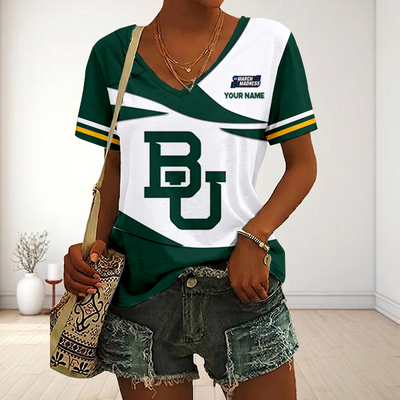 SPECIAL EDITON - NEW CUSTOMIZED MAM NCAA18 BAB BA BEARS V-NECK FEMALE SHIRT