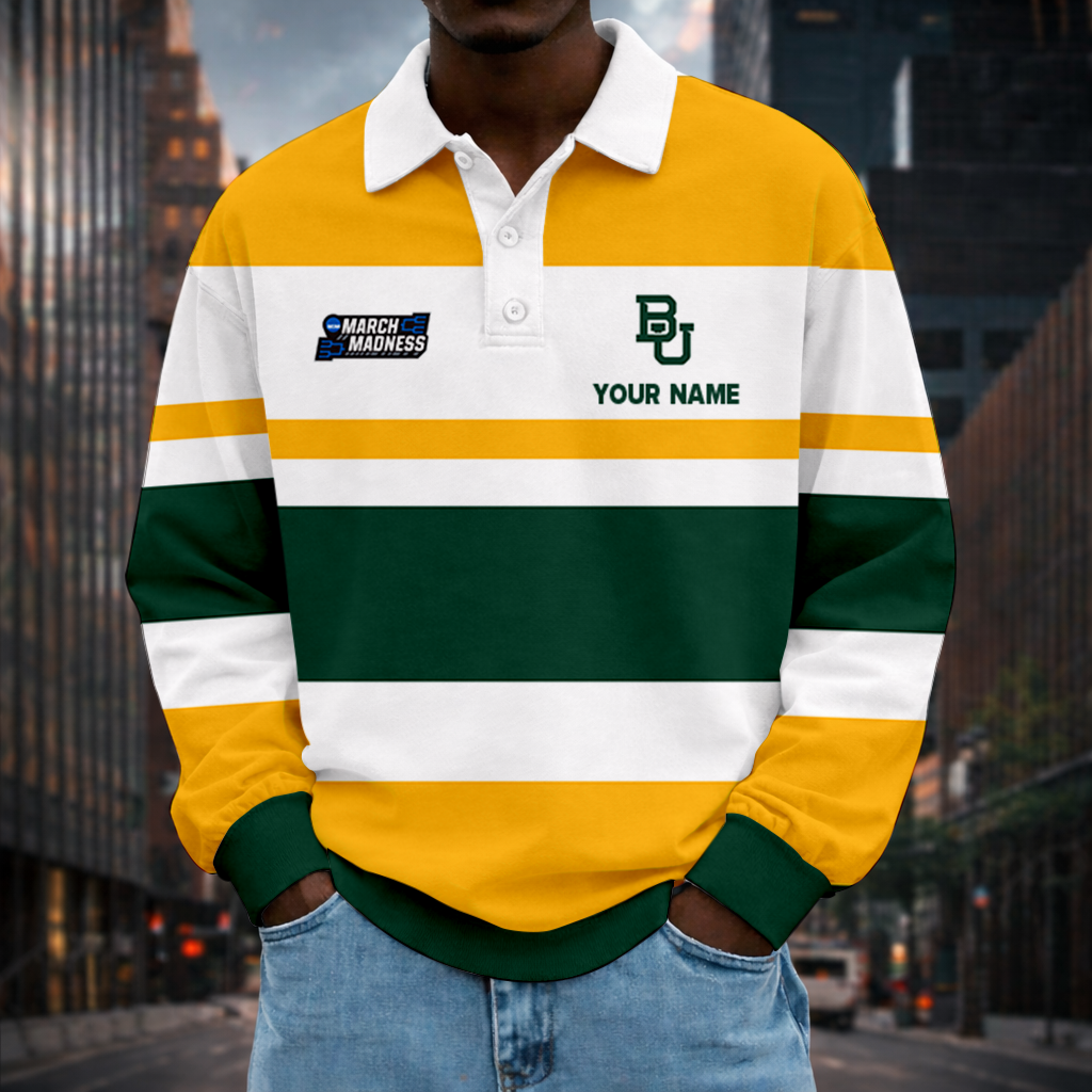 VIRAL EDITION - NEW CUSTOMIZED MAM NCAA18 BAB BA BEARS UNISEX LONG SLEEVE POLO