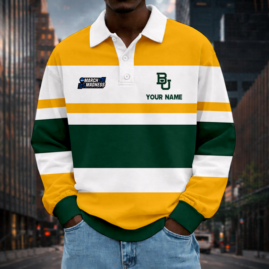 VIRAL EDITION - NEW CUSTOMIZED MAM NCAA18 BAB BA BEARS UNISEX LONG SLEEVE POLO