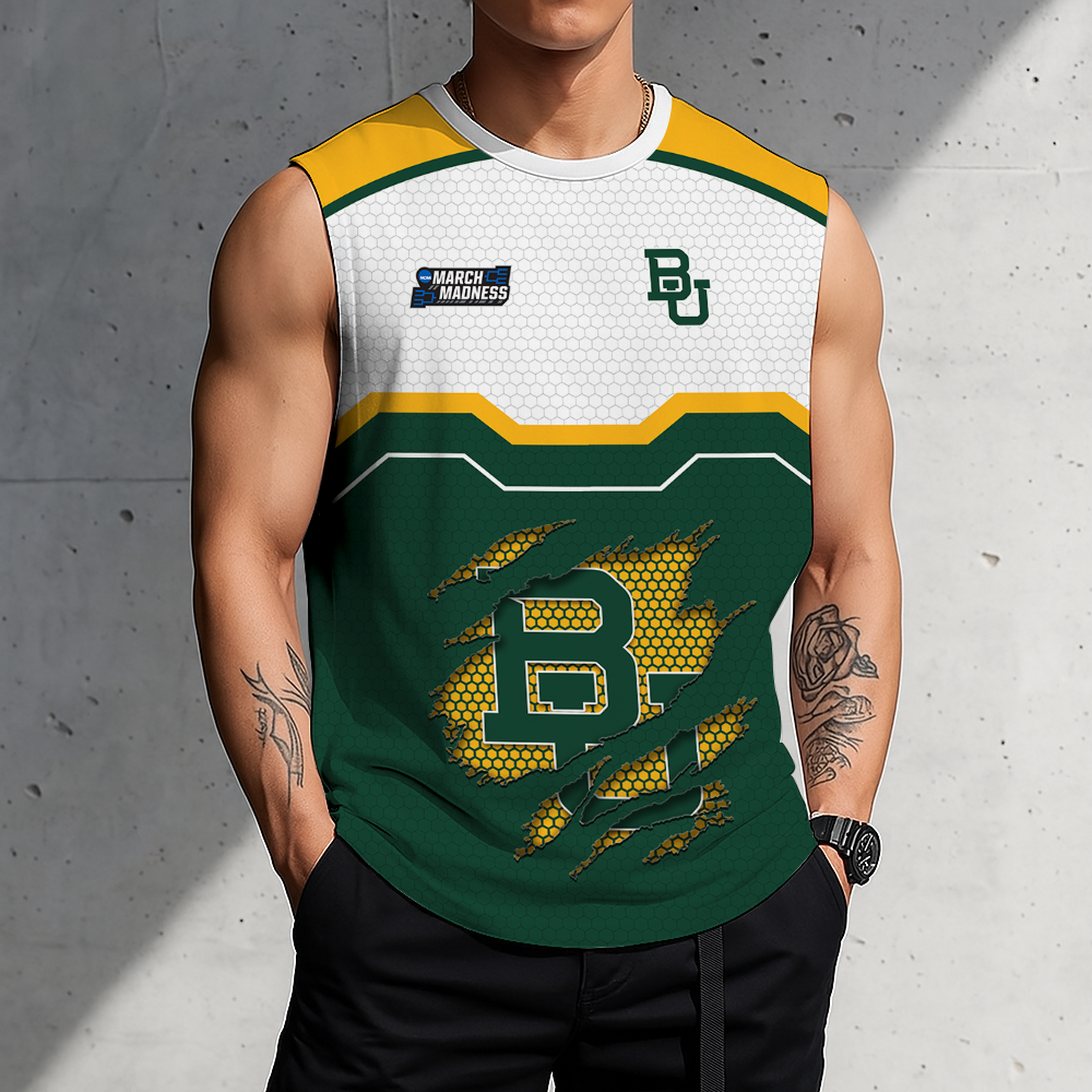 HOT DEAL - NEW CUSTOMIZED NCAA MAM18 BAB BAYLOR BEARS MEN'S GYM SHIRT