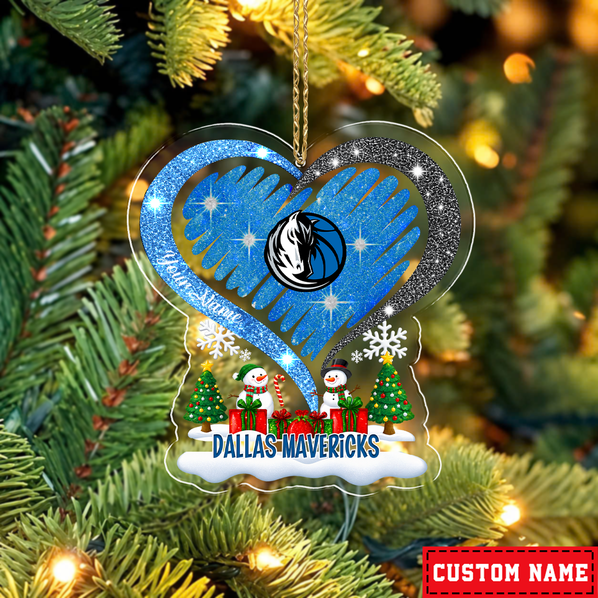 [EXCLUSIVE EDITION] NEW CUSTOMIZED NBA18 DMA DALLAS MAVERICKS CHRISTMAS ACRYLIC ORNAMENT