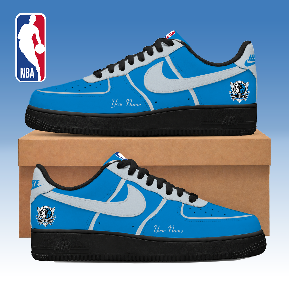 LIMITED DROP - NEW CUSTOMIZED DMA DALLAS MAVERICKS AF1 SNEAKERS - NBA18
