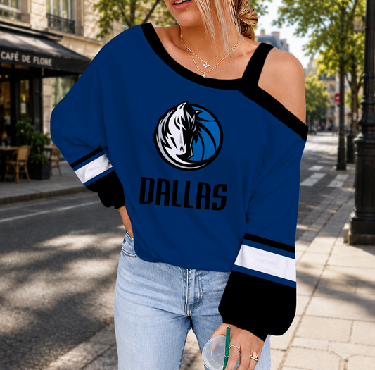 VIRAL EDITION - NEW CUSTOMIZED NBA18 DMA DALLAS MAVERICKS DROP SHOULDER SWEATSHIRT