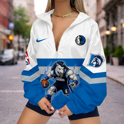 LIMITED EDITION - NEW CUSTOMIZED DMA DALLAS MAVERICKS V-NECK ZIPPER SWEATSHIRT JACKET - NBA18