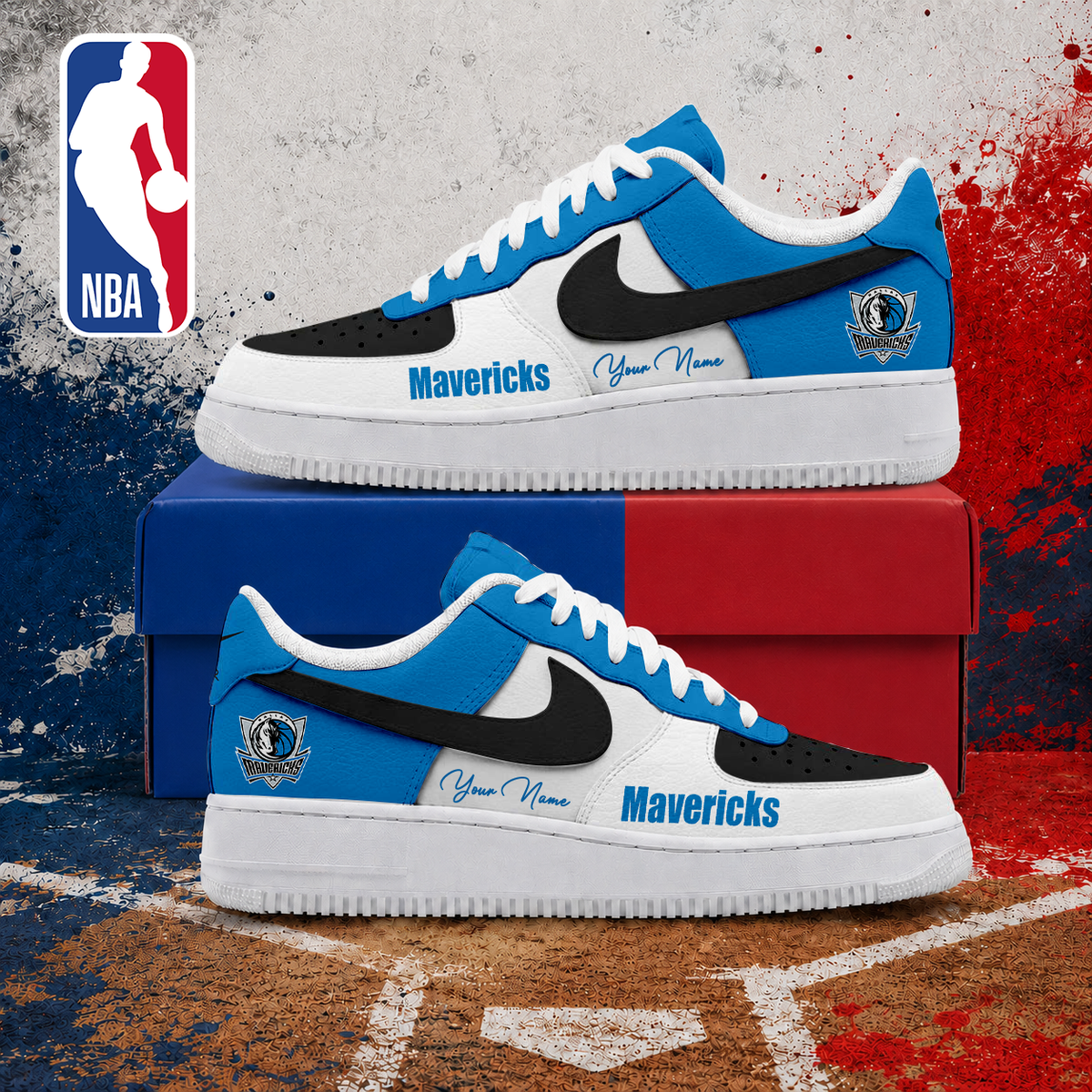 VIRAL EDITION - NEW CUSTOMIZED NBA18 DMA DALLAS MAVERICKS AF1 SNEAKERS