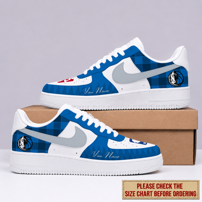 FINAL SALE - NEW CUSTOMIZED NBA18 DMA DALLAS MAVERICKS AF1 SNEAKERS