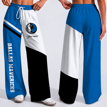 SPECIAL EDITION - NEW CUSTOMIZED NBA18 DMA DALLAS MAVERICKS WOMEN'S WIDE LEG PANTS