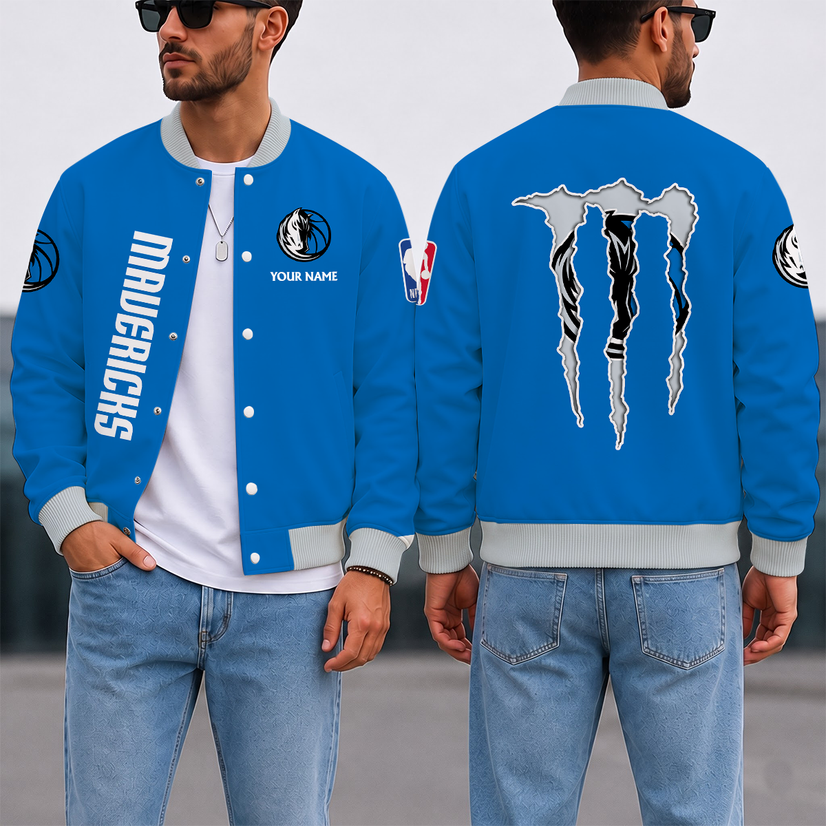 SPECIAL EDITION - NEW CUSTOMIZED NBA18 DMA DALLAS MAVERICKS BASEBALL JACKET, SATIN VARSITY JACKET