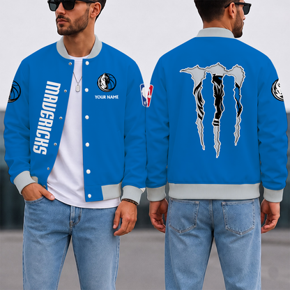 SPECIAL EDITION - NEW CUSTOMIZED NBA18 DMA DALLAS MAVERICKS BASEBALL JACKET, SATIN VARSITY JACKET