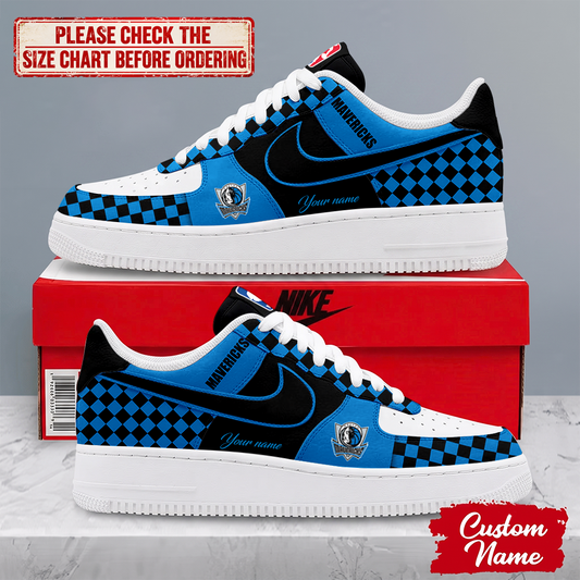 FINAL SALE - NEW CUSTOMIZED NBA18 DMA DALLAS MAVERICKS AF1 SNEAKERS