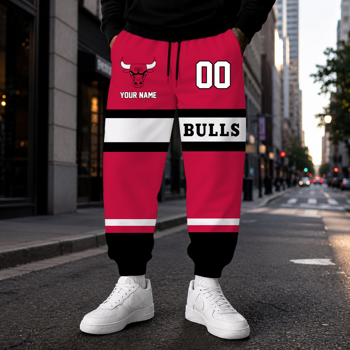 [HOT DEAL] NEW CUSTOMIZED NBA19 CBU CHICAGO BULLS SWEATPANTS
