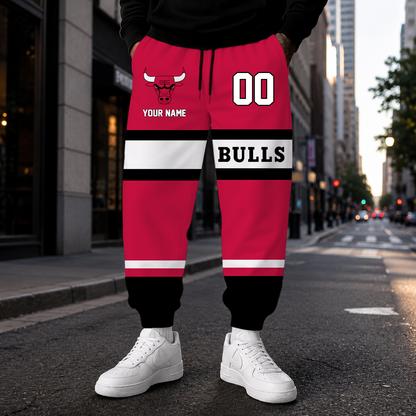 [HOT DEAL] NEW CUSTOMIZED NBA19 CBU CHICAGO BULLS SWEATPANTS