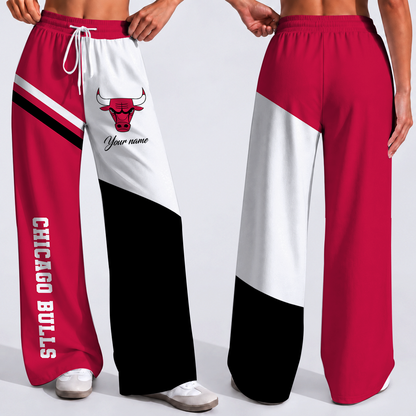 SPECIAL EDITION - NEW CUSTOMIZED NBA19 CBU CHICAGO BULLS WOMEN'S WIDE LEG PANTS