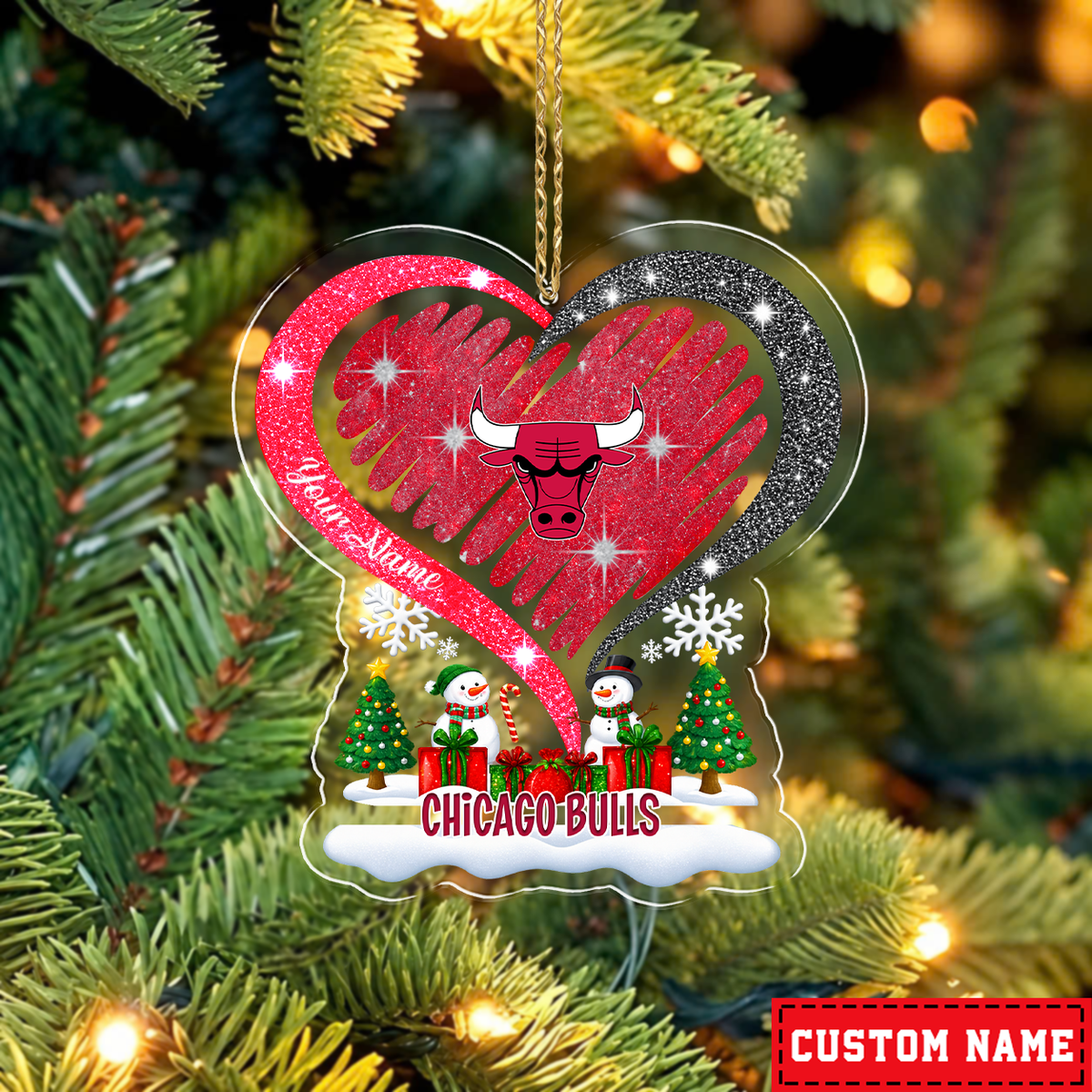 [EXCLUSIVE EDITION] NEW CUSTOMIZED NBA19 CBU CHICAGO BULLS CHRISTMAS ACRYLIC ORNAMENT