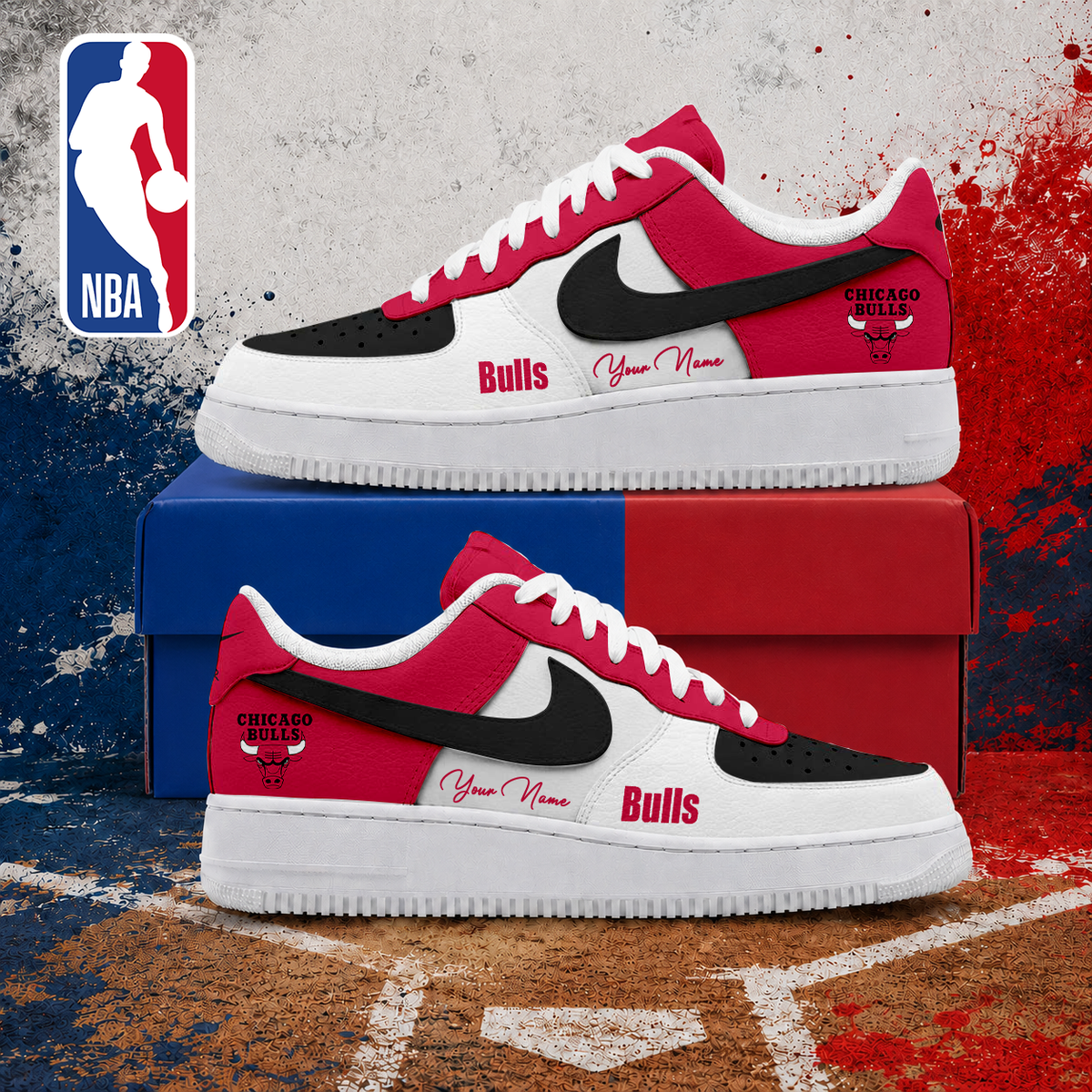VIRAL EDITION - NEW CUSTOMIZED NBA19 CBU CHICAGO BULLS AF1 SNEAKERS