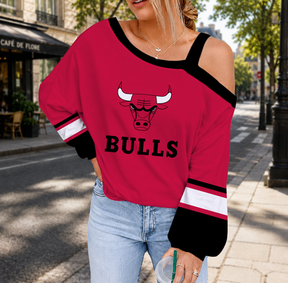 VIRAL EDITION - NEW CUSTOMIZED NBA19 CBU CHICAGO BULLS DROP SHOULDER SWEATSHIRT