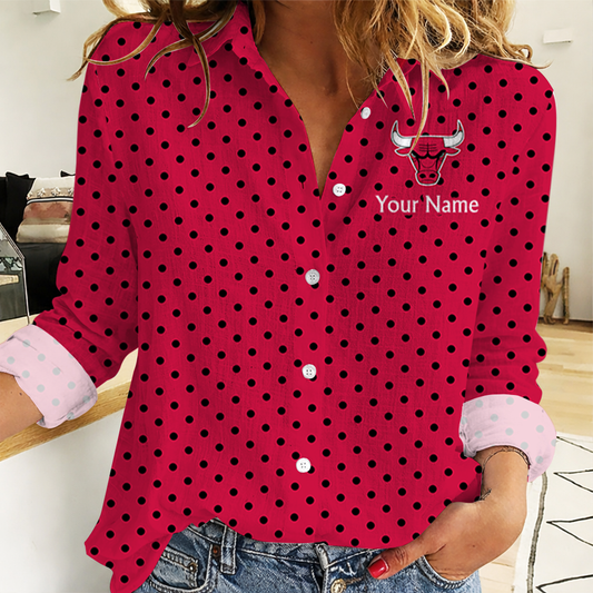 SPECIAL EDITION - NEW CUSTOMIZED NBA19 CBU CHICAGO BULLS WOMEN CASUAL SHIRT FOR FAN