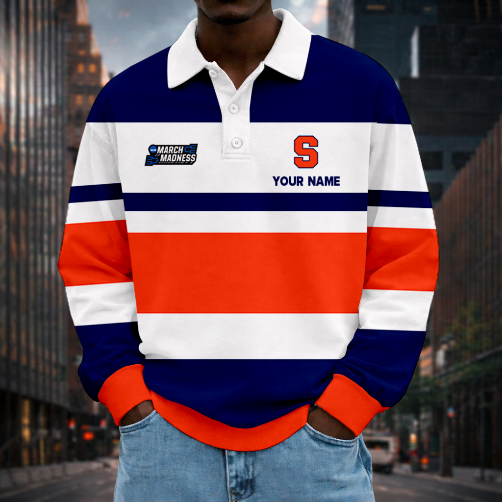 VIRAL EDITION - NEW CUSTOMIZED MAM NCAA19 SYO SY ORANGE UNISEX LONG SLEEVE POLO