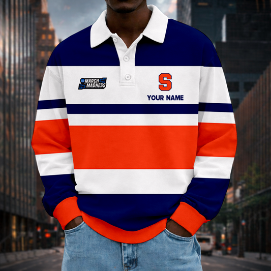 VIRAL EDITION - NEW CUSTOMIZED MAM NCAA19 SYO SY ORANGE UNISEX LONG SLEEVE POLO
