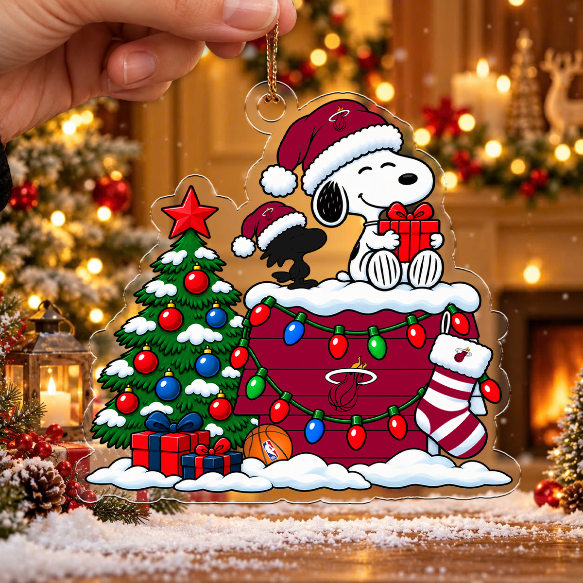 [HOT DEAL] NEW CUSTOMIZED NBA20 MHE MIAMI HEAT CHRISTMAS ACRYLIC ORNAMENT