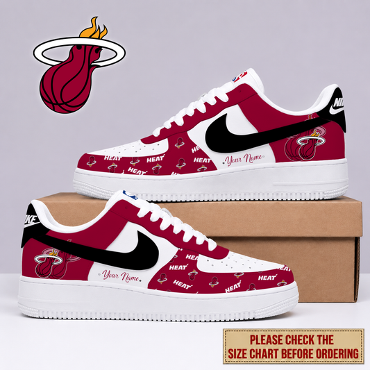 FLASH SALE - NEW CUSTOMIZED NBA20 MHE MIAMI HEAT AF1 SNEAKERS