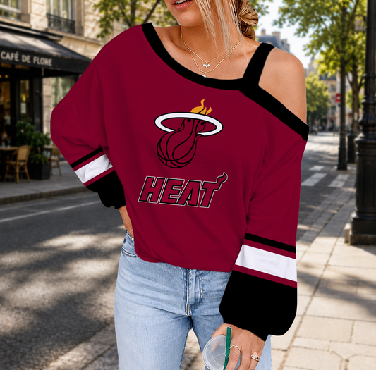 VIRAL EDITION - NEW CUSTOMIZED NBA20 MHE MIAMI HEAT DROP SHOULDER SWEATSHIRT