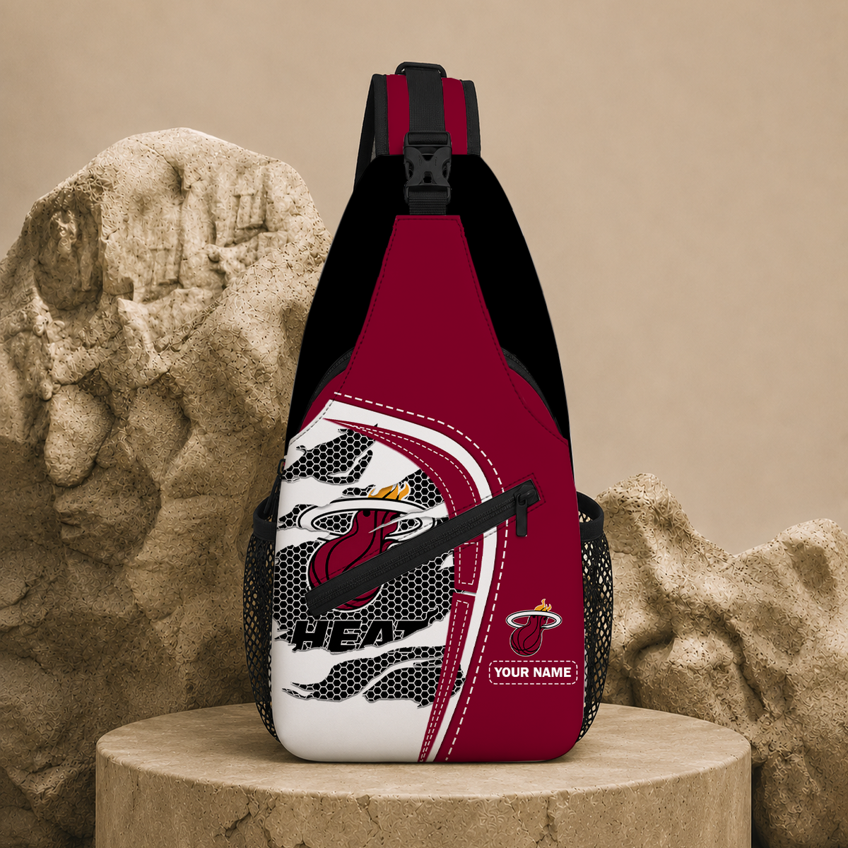 HOT DEAL - NEW CUSTOMIZED MHE MIAMI HEAT SLING BAG - NBA20