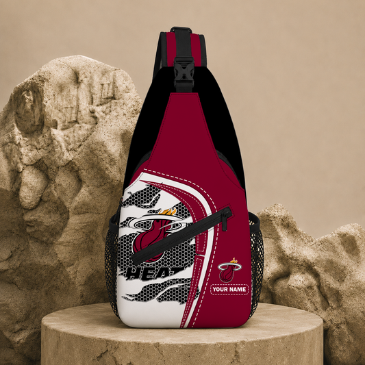 HOT DEAL - NEW CUSTOMIZED MHE MIAMI HEAT SLING BAG - NBA20