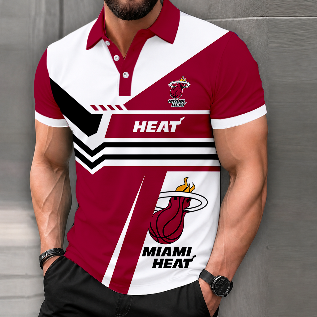 LIMITED DROP - NEW CUSTOMIZED NBA20 MHE MIAMI HEAT POLO SHIRT, ZIP POLO SHIRT & T-SHIRTS