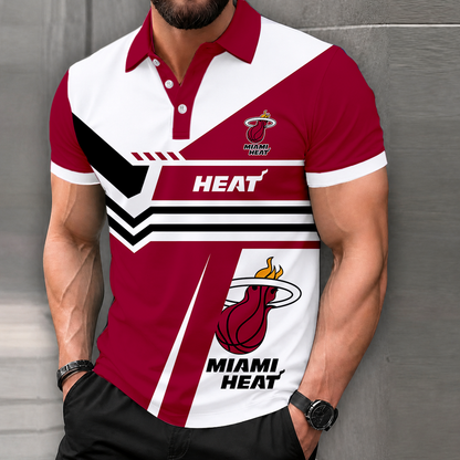LIMITED DROP - NEW CUSTOMIZED NBA20 MHE MIAMI HEAT POLO SHIRT, ZIP POLO SHIRT & T-SHIRTS