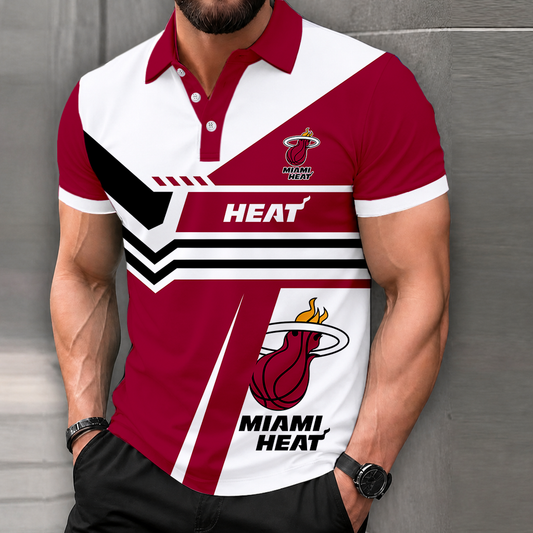 LIMITED DROP - NEW CUSTOMIZED NBA20 MHE MIAMI HEAT POLO SHIRT, ZIP POLO SHIRT & T-SHIRTS