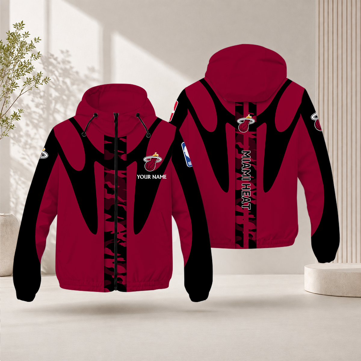 SPECIAL EDITION - NEW CUSTOMIZED NBA20 MHE MIAMI HEAT WINDBREAKER JACKET