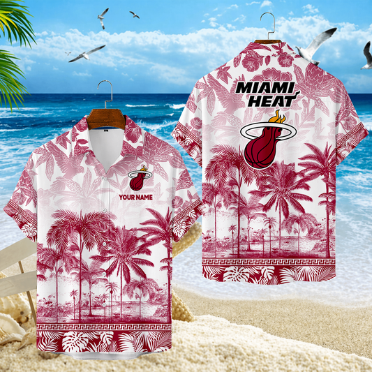 ELITE EDITION - NEW CUSTOMIZED MHE MIAMI HEAT UNISEX HAWAIIAN SHIRT - NBA20