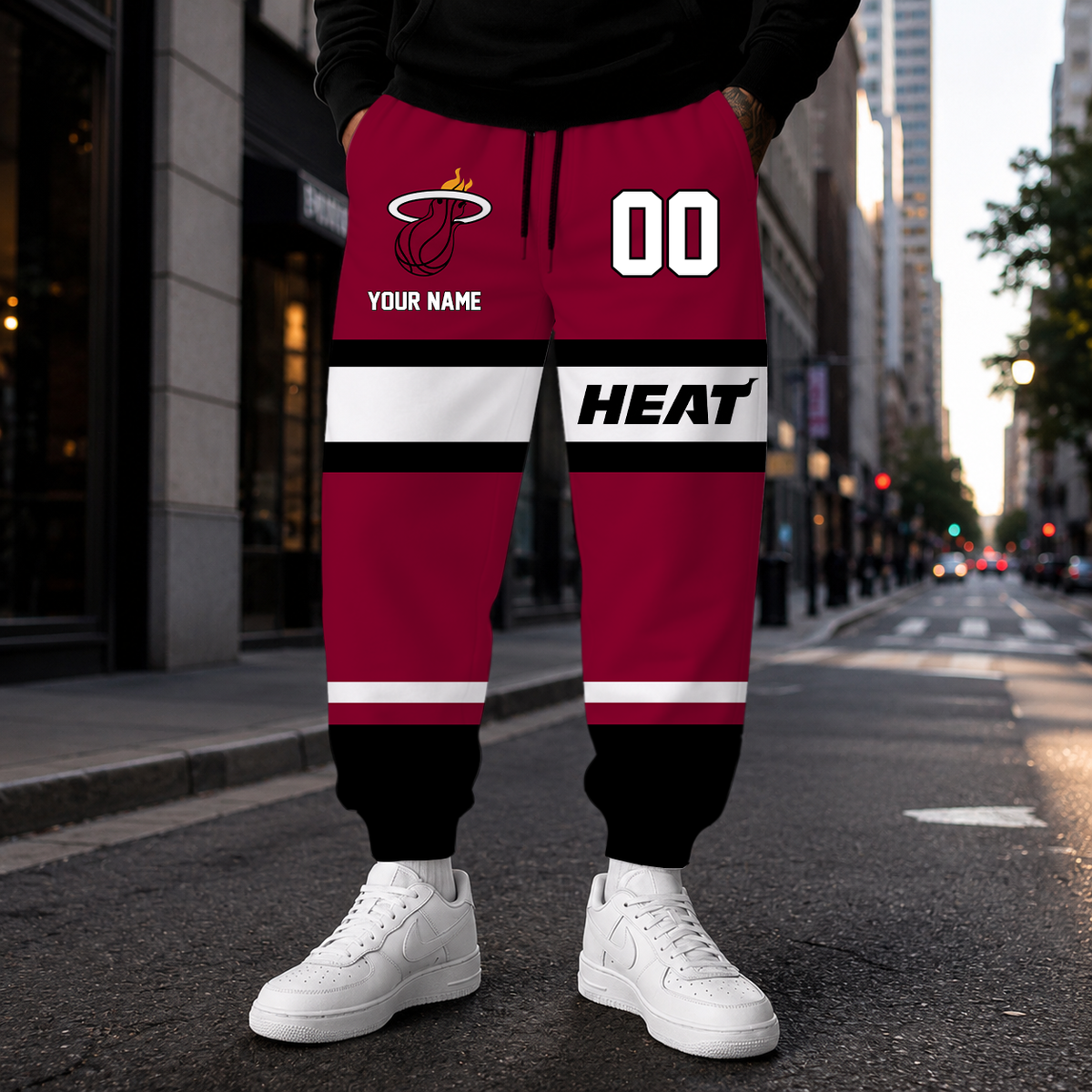 [HOT DEAL] NEW CUSTOMIZED NBA20 MHE MIAMI HEAT SWEATPANTS