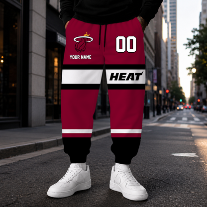 [HOT DEAL] NEW CUSTOMIZED NBA20 MHE MIAMI HEAT SWEATPANTS