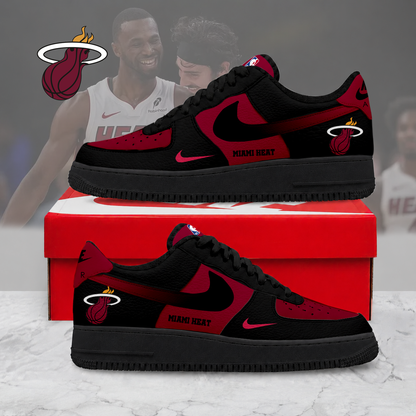 HOT DEAL - NEW CUSTOMIZED NBA20 MHE MIAMI HEAT AF1 SNEAKERS