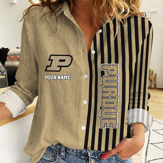 HOT DEAL - NEW CUSTOMIZED PUB PU BOILERMAKERS WOMEN CASUAL SHIRT FOR FAN | NCAA MAM20