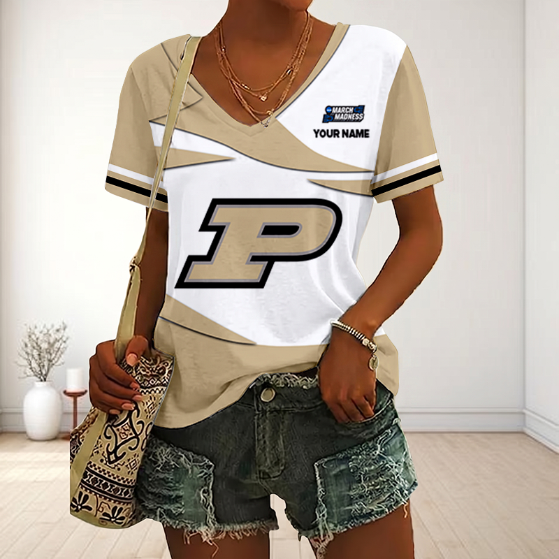 SPECIAL EDITON - NEW CUSTOMIZED MAM NCAA20 PUB PU BOILERMAKERS V-NECK FEMALE SHIRT