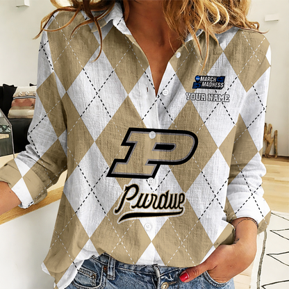 VIRAL EDITION - NEW CUSTOMIZED | NCAA MAM20 PUB PU BOILERMAKERS WOMEN CASUAL SHIRT FOR FAN