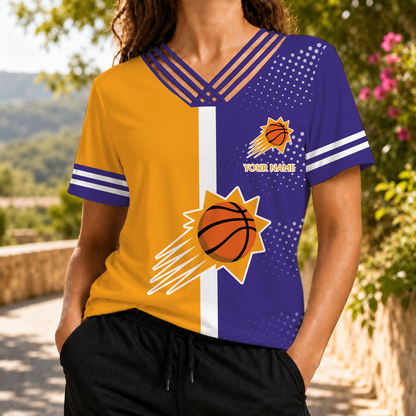 LIMITED EDITION - NEW CUSTOMIZED NBA21 PSU PHOENIX SUNS V-NECK SHIRT