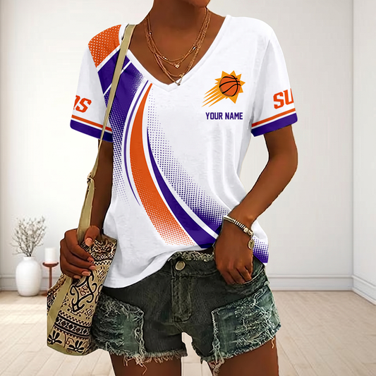 SPECIAL EDITION - NEW CUSTOMIZED NBA21 PSU PHOENIX SUNS V-NECK FEMALE SHIRT